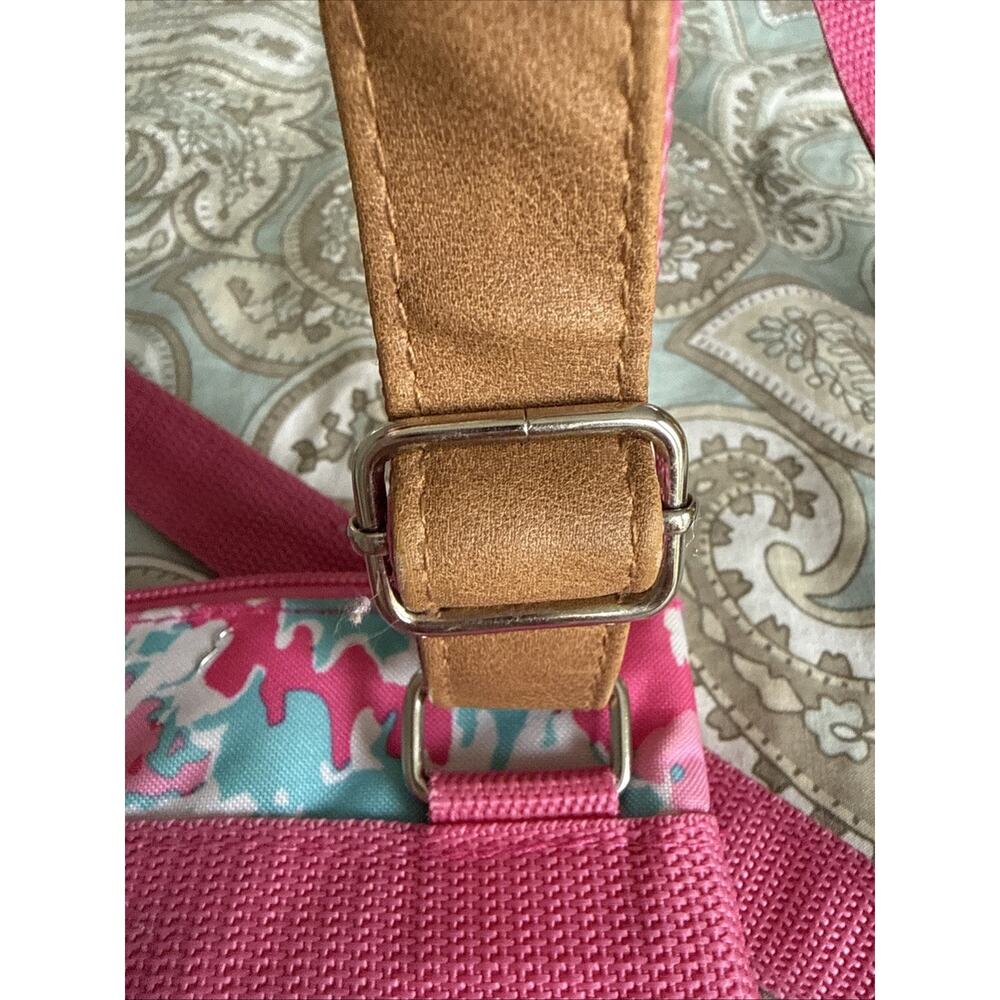 Simply Southern PINK TURQUOISE Floral CROSSBODY Purse 10” X 8” - Picture 6 of 11